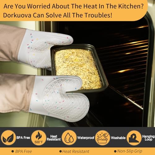 Dorkuova Oven Gloves Heat-Resistant Kitchen Mitts