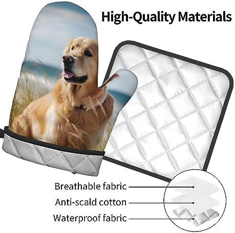 Golden Retriever Oven Mitts and Pot Holders Quopvn