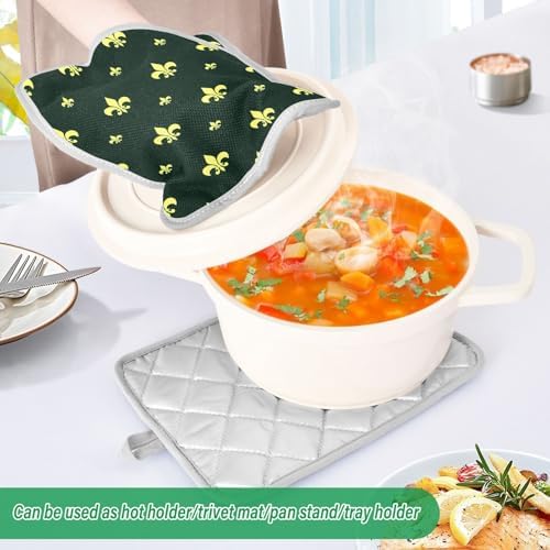 Kcldeci Fleur-de-lis Royal 2Pack Heat Resistant Oven Mitts