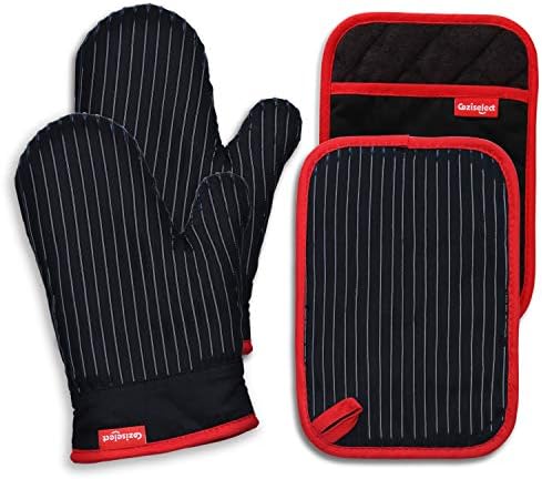 Safe Heat-Resistant Oven Mitts Set