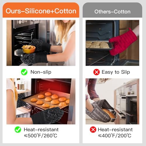 Oven Mitts Pot Holders Heat-Resistant Kitchen Tools by Philorn
