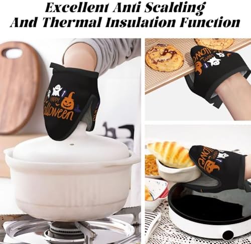 Happy Halloween silicone oven mitts