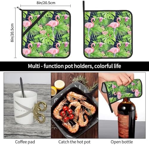 Elegant Heat-Resistant Flamingo Potholders for Kitchen Collection