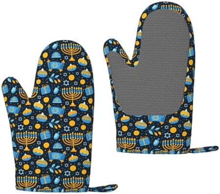 Happy Hanukkah Oven Mitts for Cooking