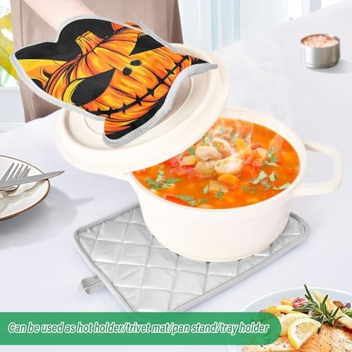 Halloween-small pumpkin skeleton heat-resistant pot holders kitchen mitts