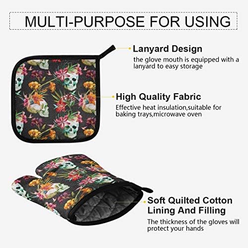 AUUXVA Halloween Pattern Oven Mitt Pot Holder Set