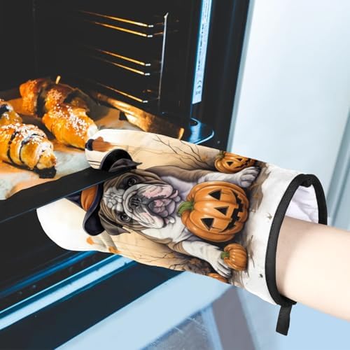 Aglebo Halloween Oven Mitts Pot Holders Set of 2 1