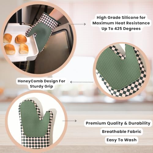 Portia Bloom Silicone Oven Mitt Set 2