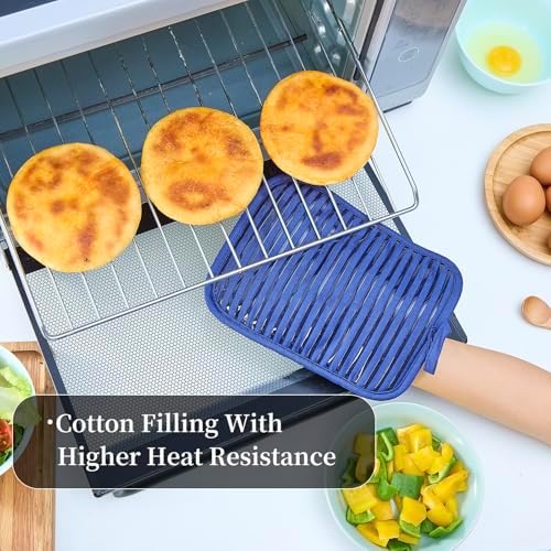 KLNYOO Heat Resistant Silicone Pot Holder Set for Kitchen Pots Pans