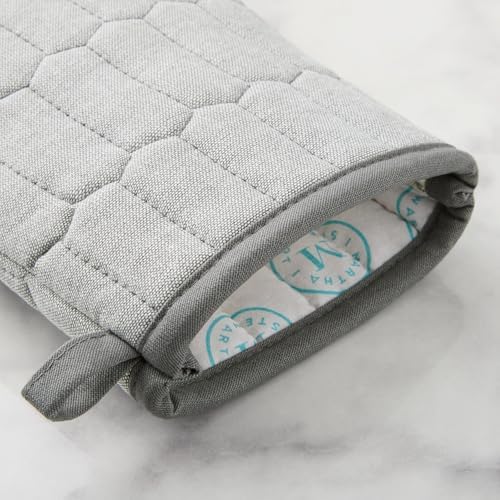 Martha Stewart Honeycomb Quilted Chambray Oven Mitt 2-Pack Set