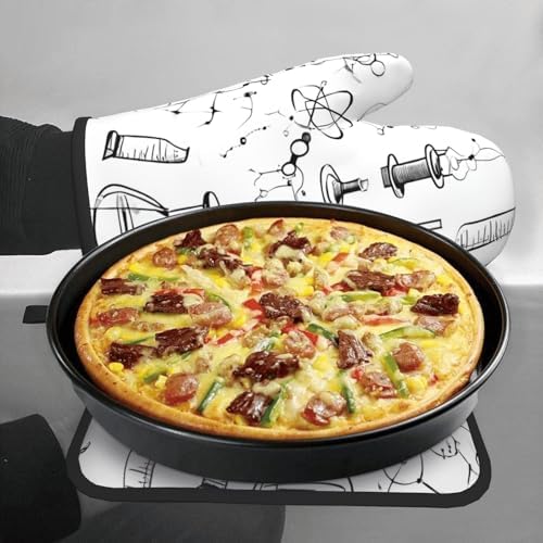 Quopvn Chemistry Print Oven Mitts and Pot Holders 2pcs Set