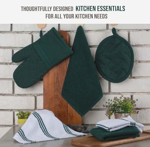 Lane Linen 16-Piece Kitchen Towel Set - Green