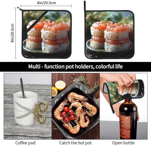 Fresh Salmon Sushi Potholders Heat-Resistant Kitchen Pots Holder for BBQ Cooking