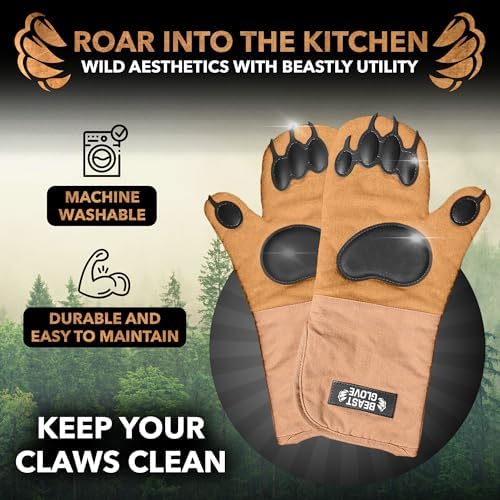 Disc Living Bear Paw Oven Mitt Set Heat-Resistant for Kitchen