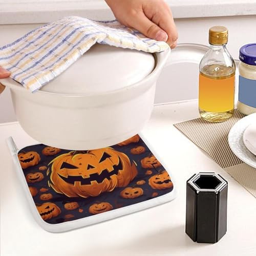 Halloween Pumpkin Oven Mitts Pot Holders Set for Cooking
