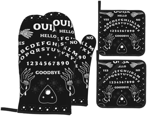Spectral Wiccan Ouija Board Planchette Set of 4 BlackGrey