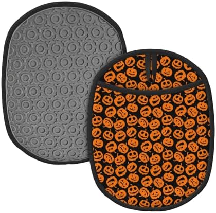 Two-Pack Halloween Silicone Potholders Heat-Resistant Non-Slip Pumpkins Flash