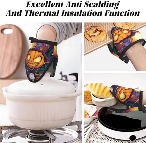 Gjieliness Halloween Pumpkin Mini Silicone Oven Mitts