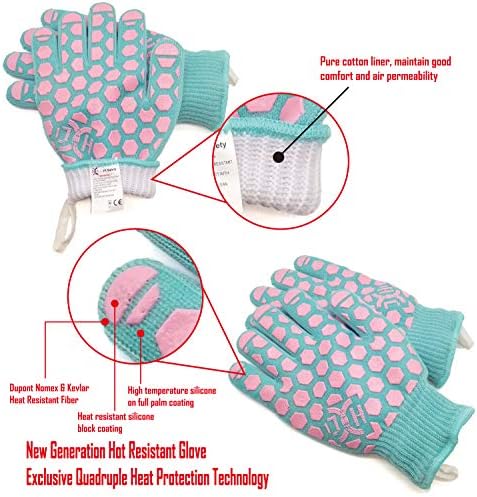 Durable Heat-Resistant Oven Mitts for Grilling Cooking