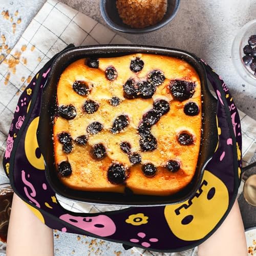 Halloween Abstract Ghosts Double Oven Mitts