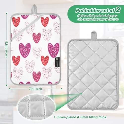 Heart Word Love 2-Pack Pot Holder Set