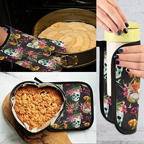AUUXVA Halloween Pattern Oven Mitt Pot Holder Set