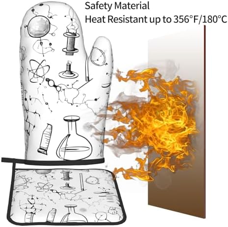 Quopvn Chemistry Print Oven Mitts and Pot Holders 2pcs Set