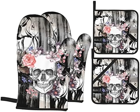Muxxirt Gothic Skull Oven Mitts