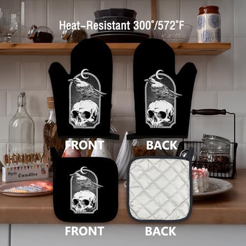 Gothic Skeleton Pot Holder Set