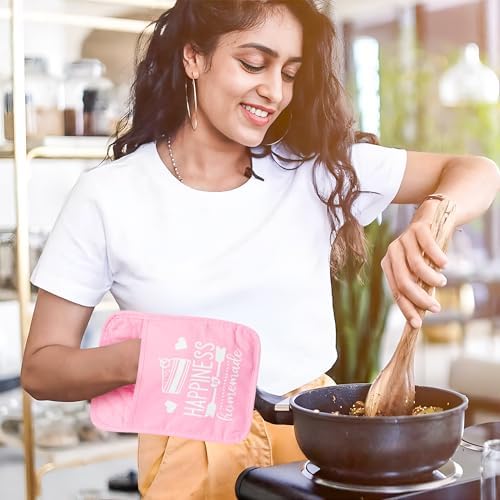 GROBRO7 5-Piece Gradient Pink Cotton Potholders Set
