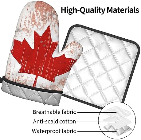 Canada Flag Oven Mitts Pot Holders Set
