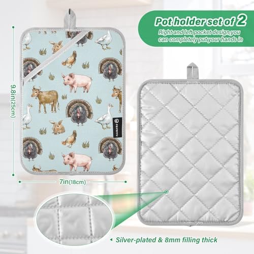 Potholder Set for Baking Heat-Resistant with Durable Design