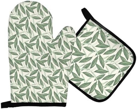 Safe Heat-Resistant Summer Plant Oven Mitts Potholders Set