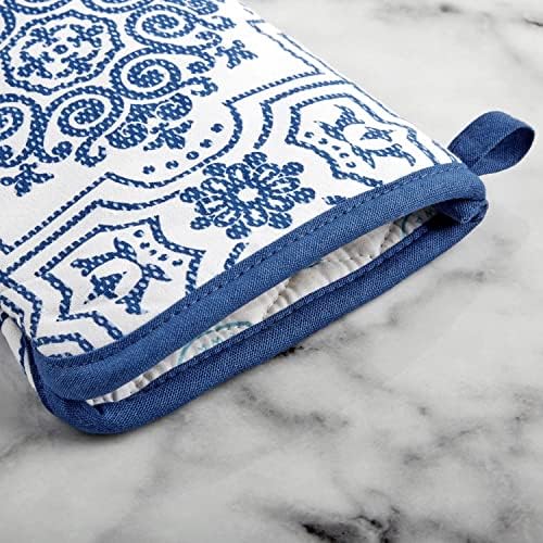 Martha Stewart 100 Cotton Oven Mitt Set - Heat-Resistant Durable Easy to Clean