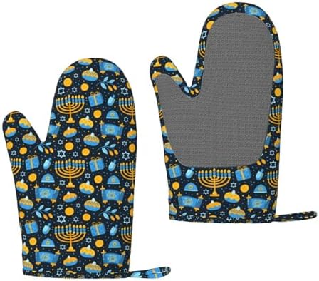 Happy Hanukkah Silicone Oven Mitts for Kitchen Essential