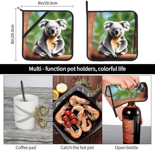 Funny Koalas Potholders 2-Pack Heat Resistant