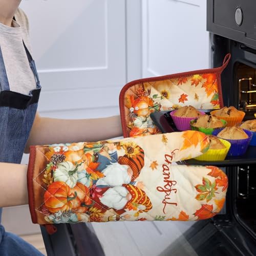 Thanksgiving Gnome Oven Mitts and Potholders Set