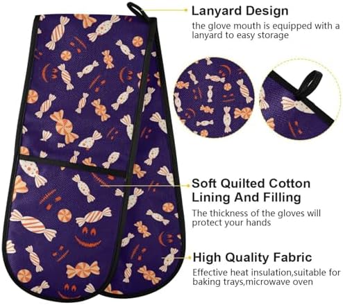 Double Oven Mitts Halloween Heat-Resistant Oven Glove