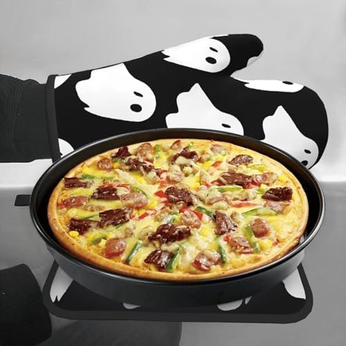 Cute Halloween Oven Mitts Pot Holders Set of 2 Heat-Resistant Kitchen Gloves