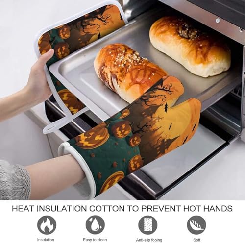 Halloween Orange Oven Mitts Pot Pads Set
