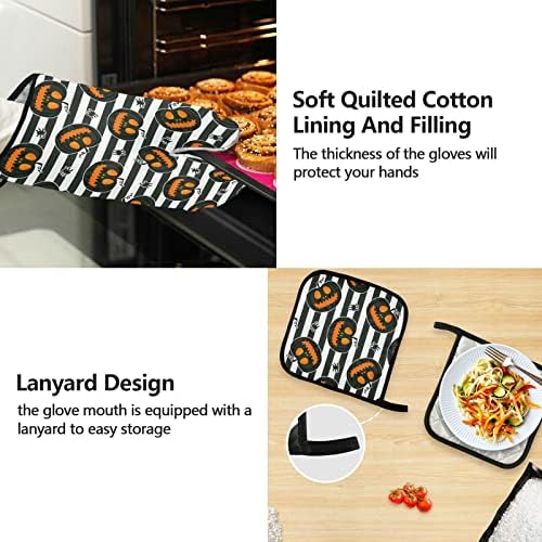 Perfect Halloween Oven Mitts Apron Set for Baking Cooking
