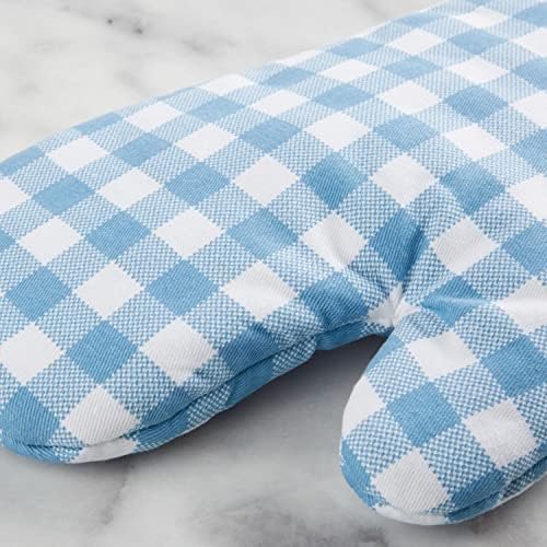 Blue Velvet Gingham Oven Mitt Set 2-Pack