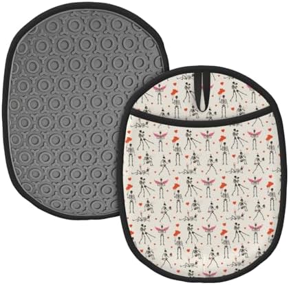 Halloween Love Skull Pot Holder Pair