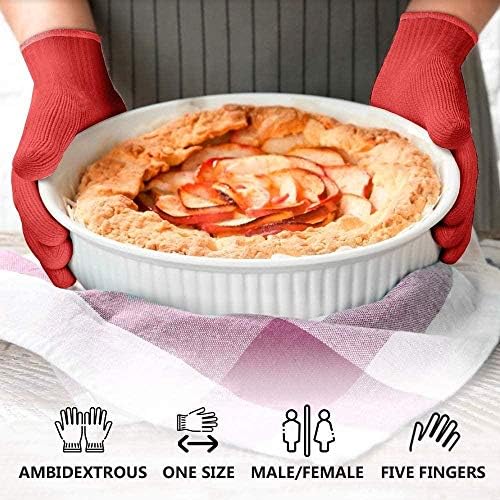 Double Set Heat-Resistant Oven Mitts for Safe Cooking