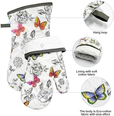 Alselo Oven Mitts Set of 5 with Butterfly Apron
