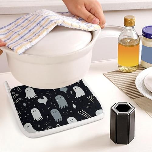 Cute Halloween Ghost Oven Mitts Pot Holders Set heat resistant