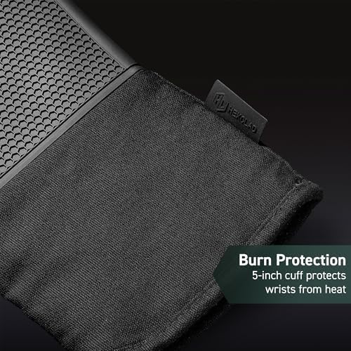 HexClad Silicone Oven Mitt Set 2-Piece Heat Resistant 500F Black