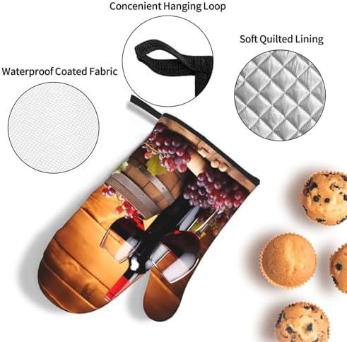 DXTKWL Heat-Resistant Oven Mitt Set for Grilling Cooking