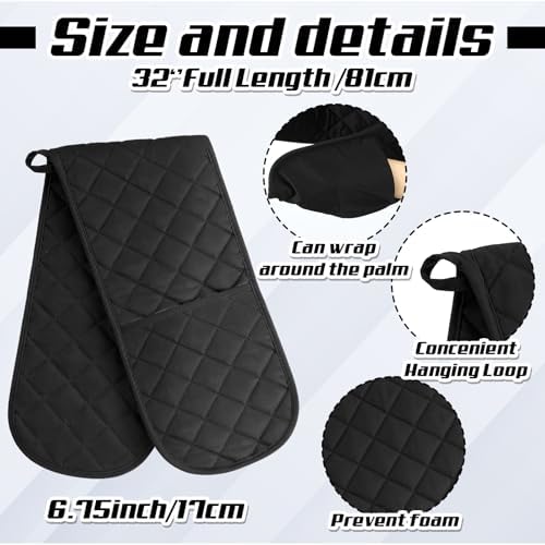 TecUnite 4-Piece Heat-Resistant Oven Mitt Set Durable Kitchen Essentials