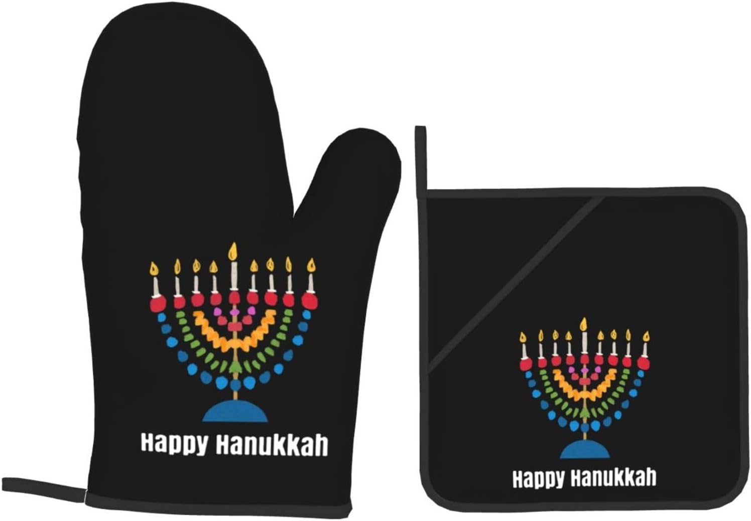 Happy Hanukkah Oven Mitts Set